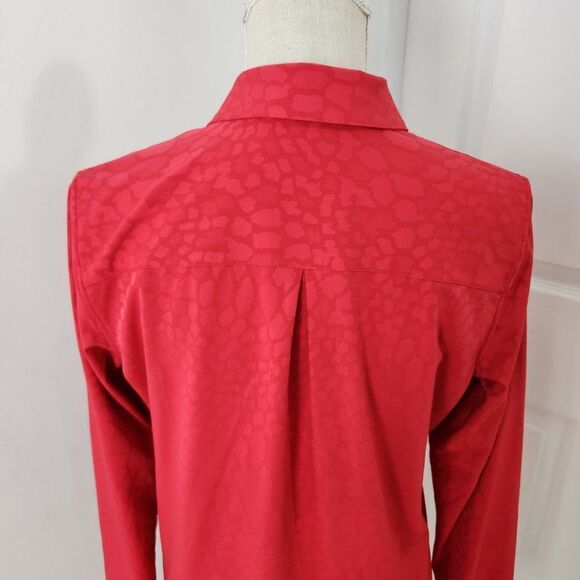 Athleta Urbanite Top Womens XS Red Leopard Vented Commuter Wicking UPF Cooling - Picture 8 of 16